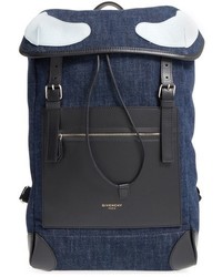 Givenchy Rider Denim Leather Backpack Blue