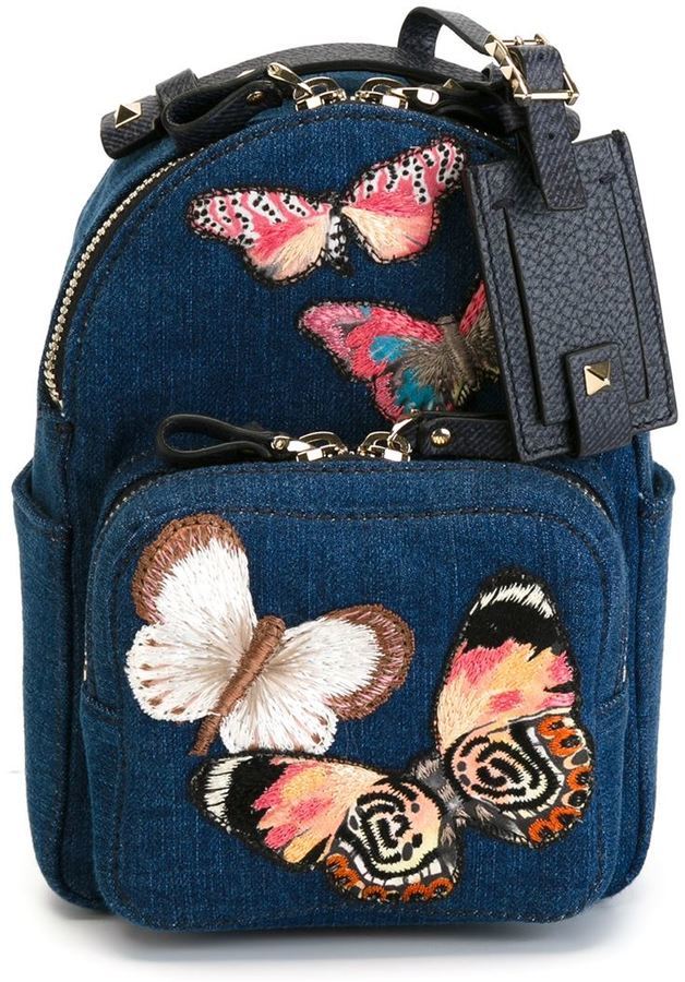 Valentino Blue Denim Butterfly Backpack Bag – The Closet
