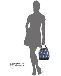Sonia Rykiel Frayed Denim Leather Top Handle Bag