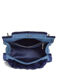 Miu Miu Treccia Denim Velvet Shoulder Bag Blue