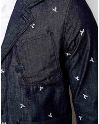 G Star Denim Blazer All Over Logo Embroidered A Crotch Slim 3d