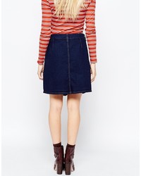 Brave Soul Denim Button Front Mini Skirt