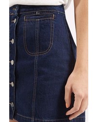 Topshop Button Front Denim Miniskirt