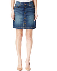 INC International Concepts Button Front Denim Skirt Mid Indigo Wash Only At Macys