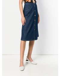 MiH Jeans Front Button Denim Skirt