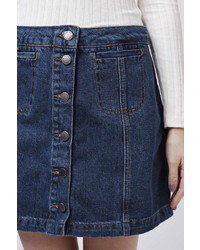Petite Denim Button Front Skirt
