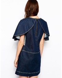See by Chloe Denim Dress With Cape Sleeve Detail