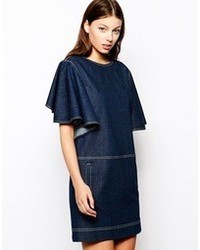 See by Chloe Denim Dress With Cape Sleeve Detail