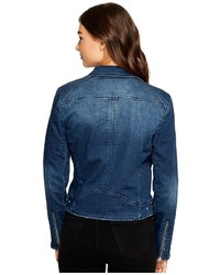Blank NYC Jersey Blue Moto Jacket In Hello Moto Coat
