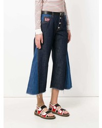 Sonia Rykiel Contrast Flared Cropped Jeans