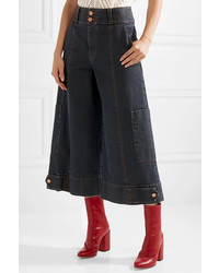See by Chloe Cropped High Rise Wide Leg Jeans