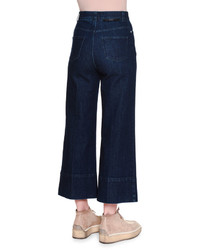 Stella McCartney High Waist Culotte Jeans Dark Blue