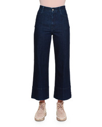 Stella McCartney High Waist Culotte Jeans Dark Blue