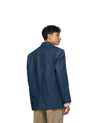 Lemaire Blue Denim Double Breasted Jacket