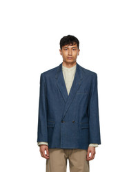 Lemaire Blue Denim Double Breasted Jacket