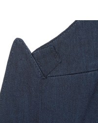 Tod's Blue Slim Fit Double Breasted Denim Blazer