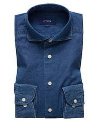 Eton Soft Collection Contemporary Fit Denim Dress Shirt