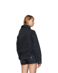 Y/Project Black Denim Asymmetric Collar Jacket
