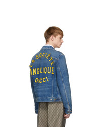 Gucci Blue Denim Oversize Patches Jacket