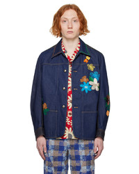 Andersson Bell Blue Flower Chore Denim Jacket