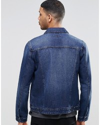 Asos Brand Denim Jacket In Slim Fit In Indigo Wash
