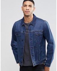 Asos Brand Denim Jacket In Slim Fit In Indigo Wash