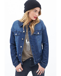 Forever 21 Contemporary Stretchy Button Front Denim Jacket