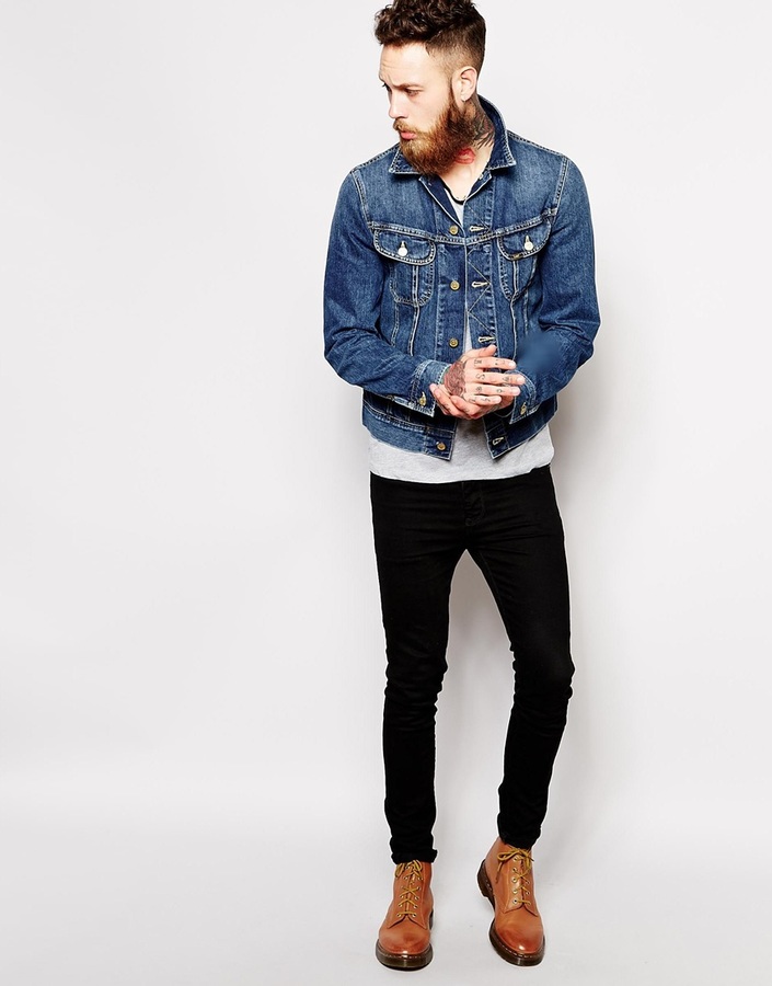 Lee Denim Jacket Rider Slim Fit Epic Blue, $146 | Asos | Lookastic