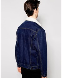 Reclaimed Vintage Denim Jacket With Faux Fur Collar