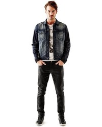 GUESS Dillon Contrast Yoke Denim Jacket In Addition Wash