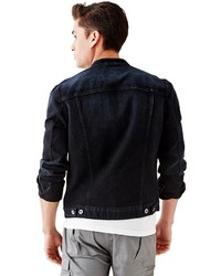 GUESS Dillon Denim Racer Jacket In Claim Wash