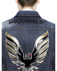 DSQUARED2 Icon Eagle Patch Cotton Denim Jacket