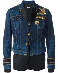 DSQUARED2 Mixed Material Denim Jacket