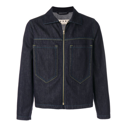 Marni Front Zip Denim Jacket, $508 | farfetch.com | Lookastic