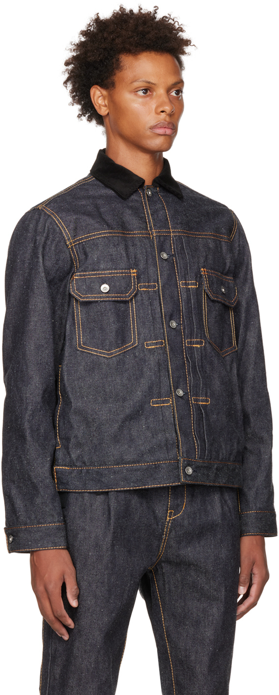 Sacai Indigo Beyondexx Denim Jacket, $1,430 | SSENSE | Lookastic