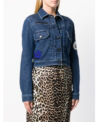 Versace Jeans Logo Patch Cropped Jacket