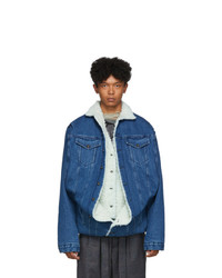 Y/Project Navy Denim Sherpa Jacket