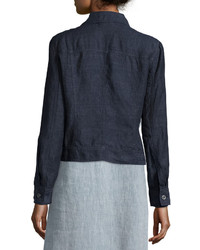 Eileen Fisher Organic Linen Jean Jacket Denim Plus Size