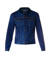 Burberry Prorsum Contrast Collar Denim Jacket