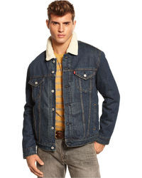 Levi's Sherpa Collar Jean Jacket, $94 | Macy's | Lookastic