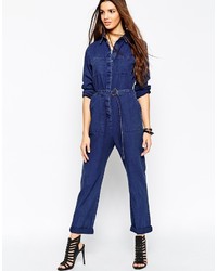 Asos Collection Soft Denim Jumpsuit With Utility Styling