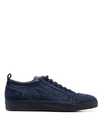 Doucal's Denim Lace Up Sneakers