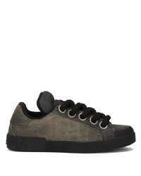 Dolce & Gabbana Denim Lace Up Sneakers
