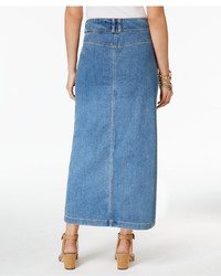 Style&co. Style Co Button Front Midi Denim Skirt Created For Macys