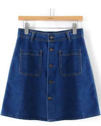 Navy Denim Mini Skirt