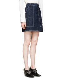 Kenzo Blue Raw Denim Miniskirt