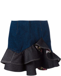 Alexander McQueen Floral Ruffled Mini Skirt