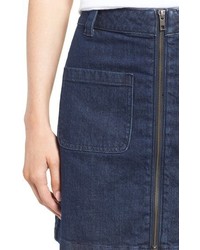 Madewell Front Zip Denim Miniskirt