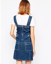 See by Chloe See By Chlo Denim Pinafore With Embroidered Flowers