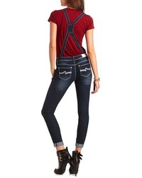 Charlotte Russe Almost Famous Button Front Skinny Overall